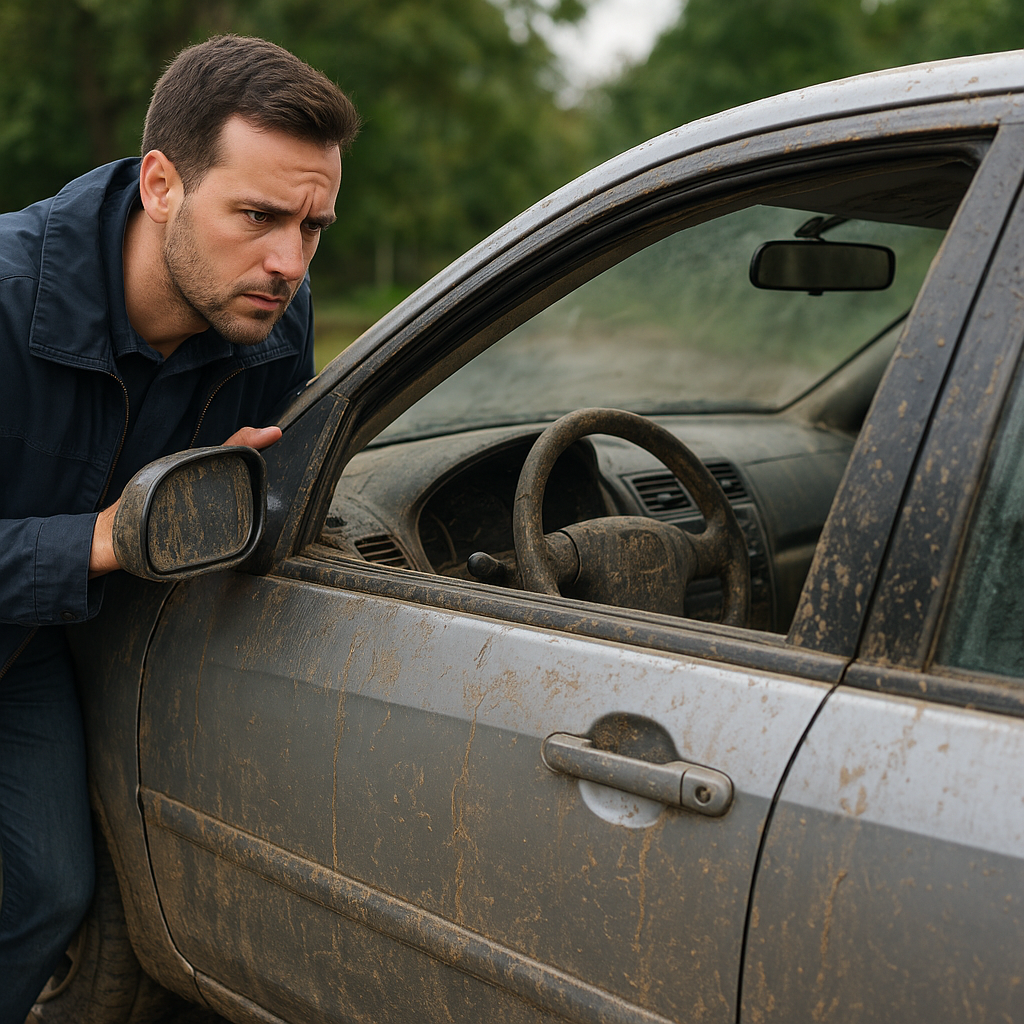 Jak rozpoznać auto po powodzi – ostrzeżenie dla kupujących